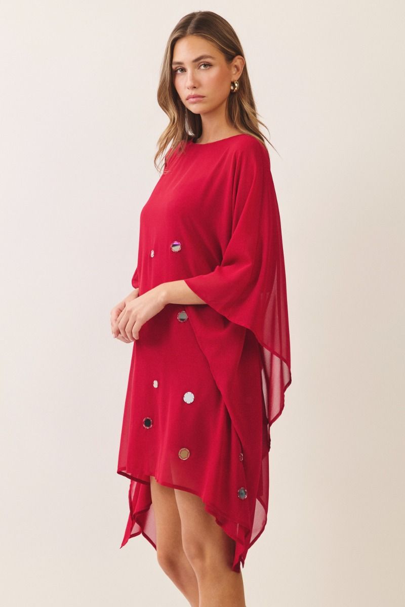 TCEC Women's Dresses 10-SHEER OVERLAY DR