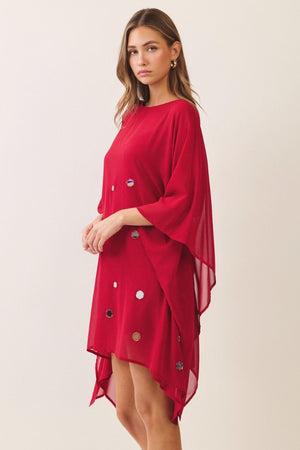 TCEC Women's Dresses 10-SHEER OVERLAY DR