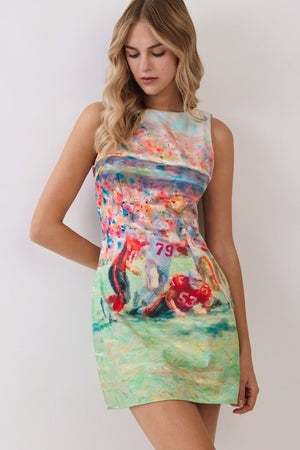 TCEC Women's Dresses Football Print Sleeveless Mini Dress