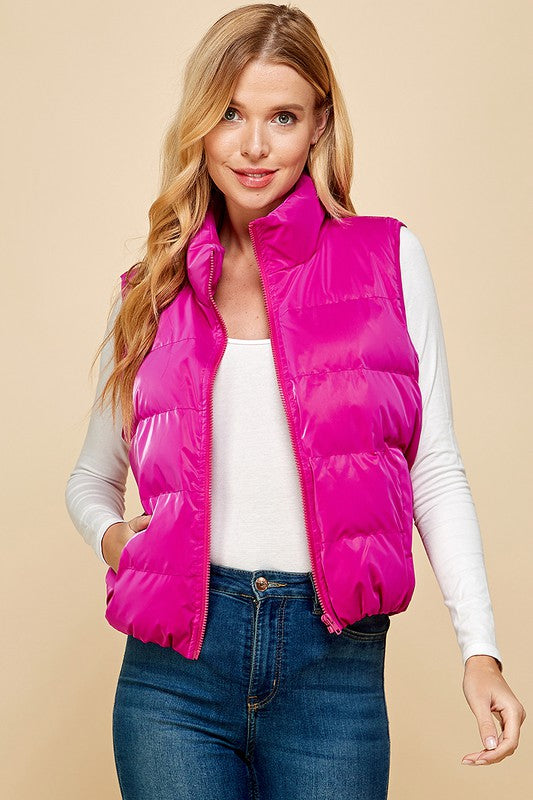 TCEC Women's Outerwear PU Puffer Vest || David's Clothing