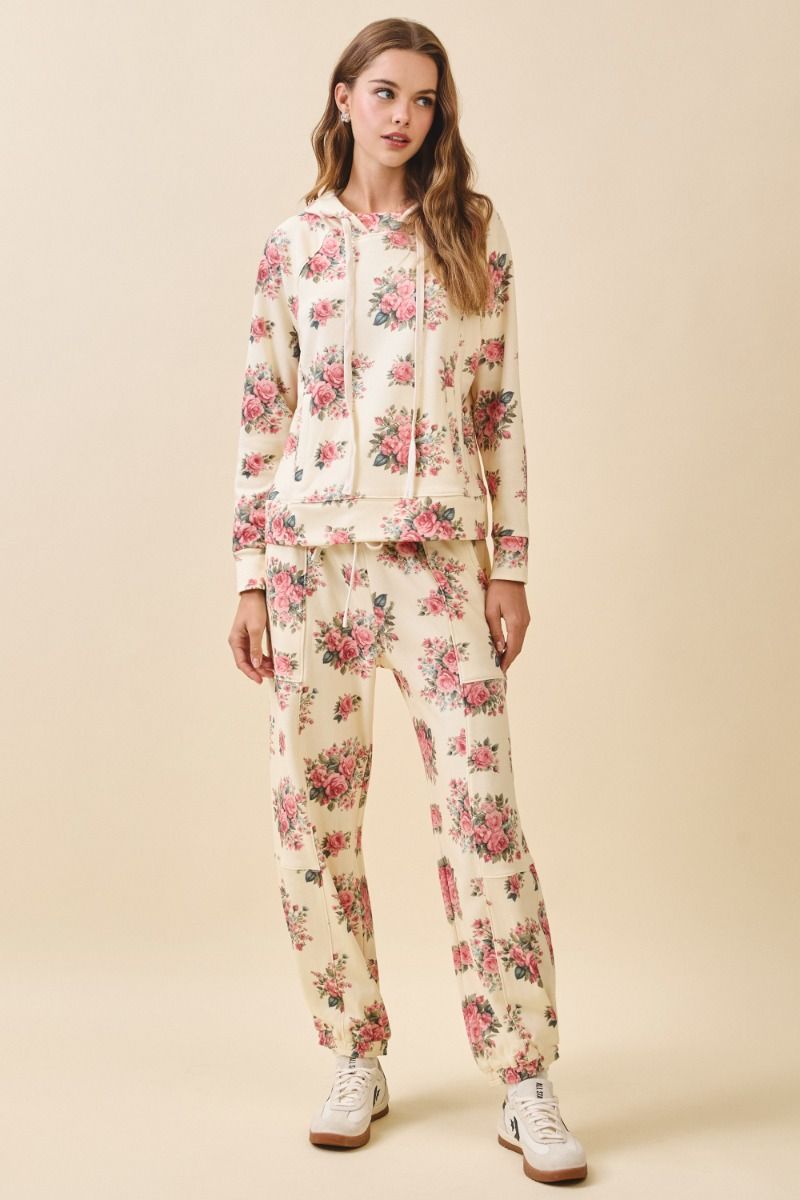 TCEC Women's Pants Floral Print Sweat Pants