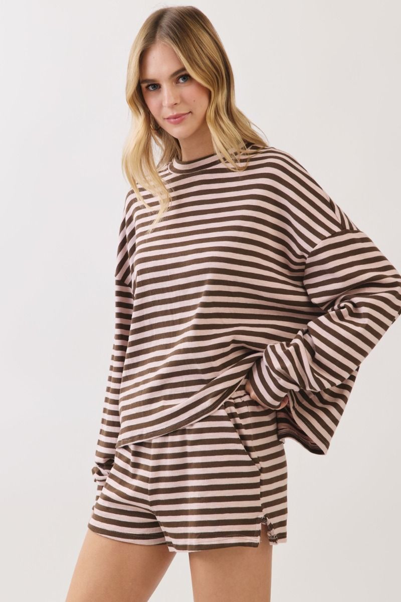 TCEC Women's Shorts Relaxed Fit Stripe Shorts