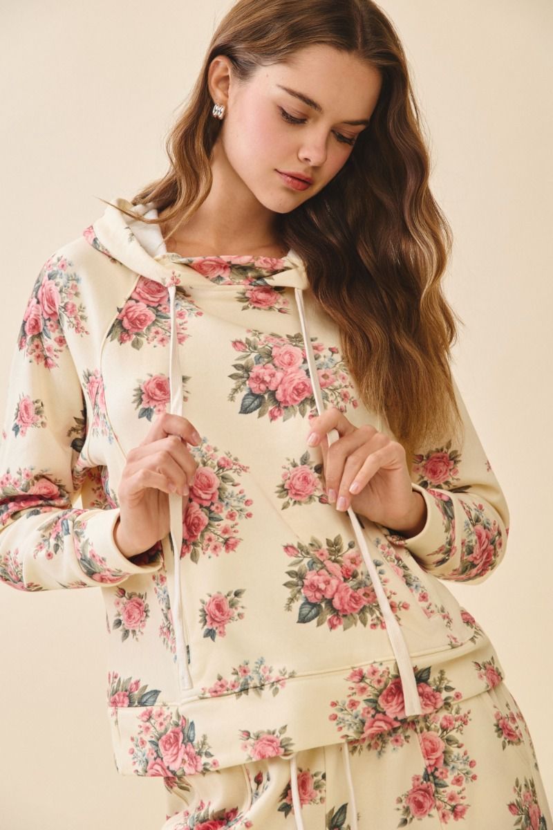 TCEC Women's Top Floral Print Hoodie