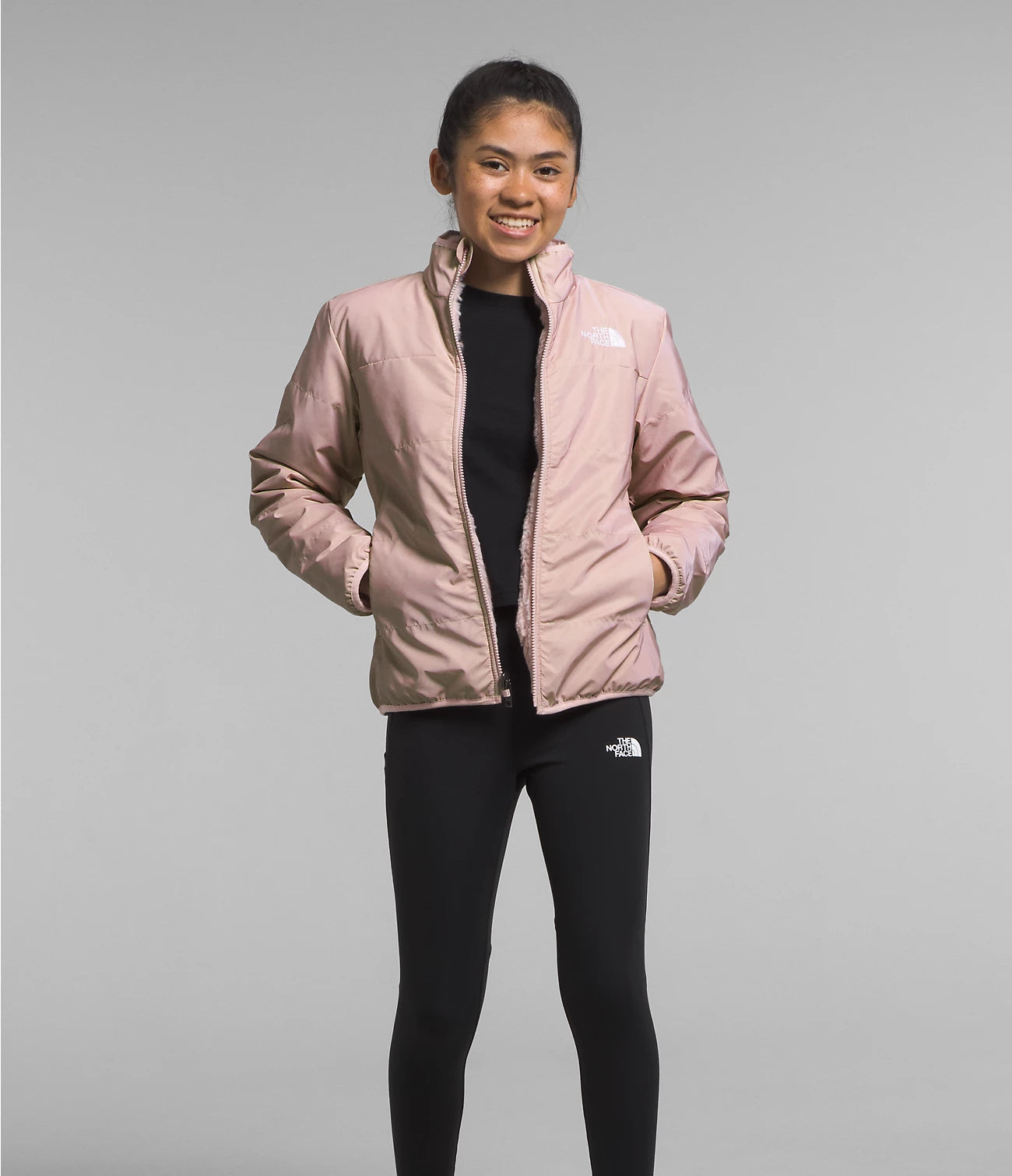 THE NORTH FACE Girl's Outerwear PINK MOSS / S North Face Girls’ Reversible Mossbud Jacket || David's Clothing NF0A82YCLK6