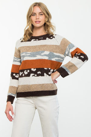 THML Women's Sweaters Long Sleeve Multi Color Sweater || David's Clothing