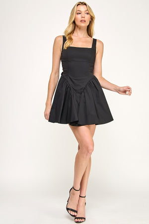 VINTAGE STORE Women's Dresses Poplin Back Ribbon Mini Dress