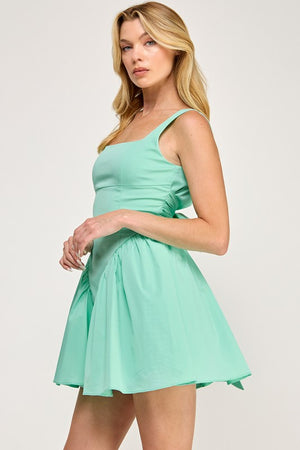 VINTAGE STORE Women's Dresses Poplin Back Ribbon Mini Dress