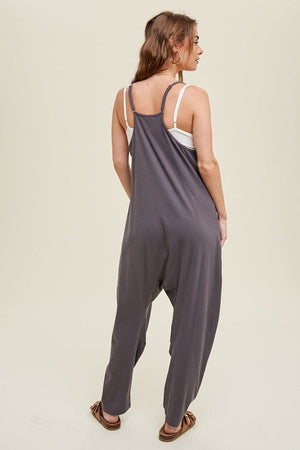 WISHLIST Women's Jumpsuit Ribbed Knit Jumpsuit With Pockets || David's Clothing