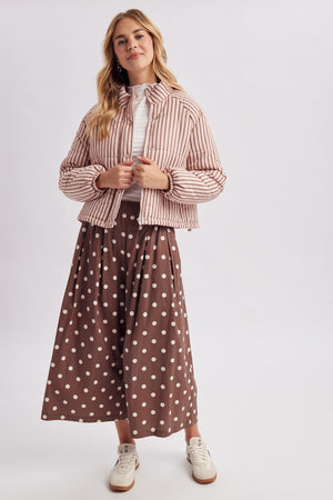 WISHLIST Women's Pants Polka Dot Wide Leg Cropped Culotte Pants