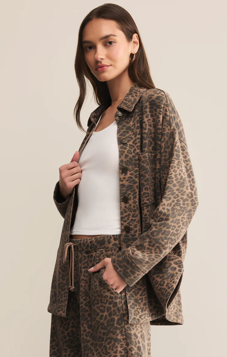 Z SUPPLY Women Jackets Z Supply All Day Knit Leopard Jacket || David's Clothing