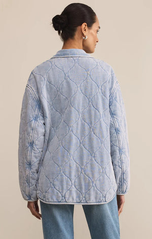 Z SUPPLY Women Jackets Z Supply Boulder Quilted Knit Denim Jacket