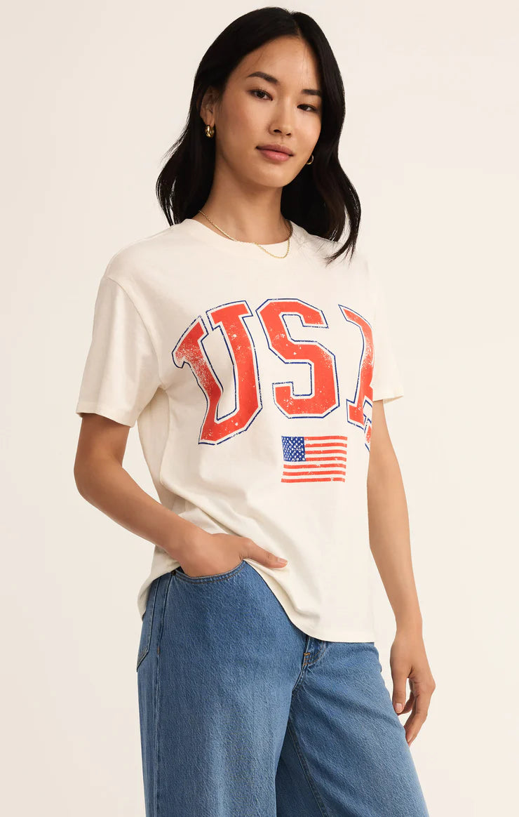 Z SUPPLY Women's Tee Z Supply Flag Boyfriend Tee || David's Clothing