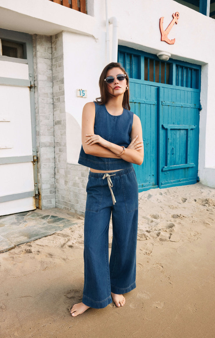 Z SUPPLY Women's Top Z Supply Sun Seeker Denim Cropped Tank