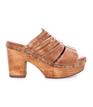 BED STU Women's Shoes Bed Stu Platform Wood Heeled Open-toed Clog Shantel || David's Clothing