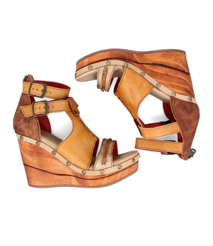 BED STU Women's Shoes Bedstu Princess Wood Platform Wedge || David's Clothing