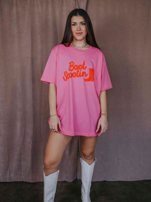 CHARLIE SOUTHERN Women's Tee Charlie Southern Boot Scootin' Neon Tee || David's Clothing