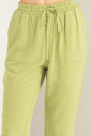 HYFVE INC. Women's Pants Chic Status Linen Drawstring Jogger || David's Clothing