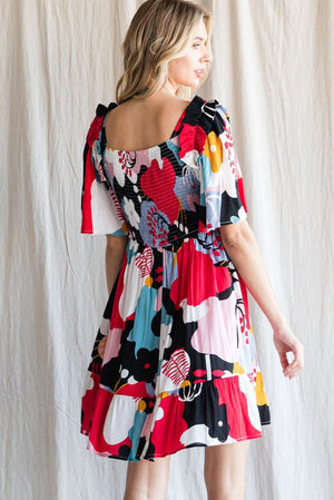 JODIFL Women's Dresses Multicolor Flower Print Dress || David's Clothing