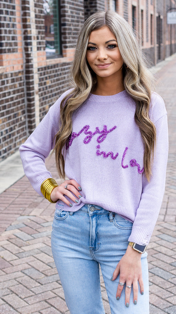 Crazy In Love Tinsel Sweater David's Clothing