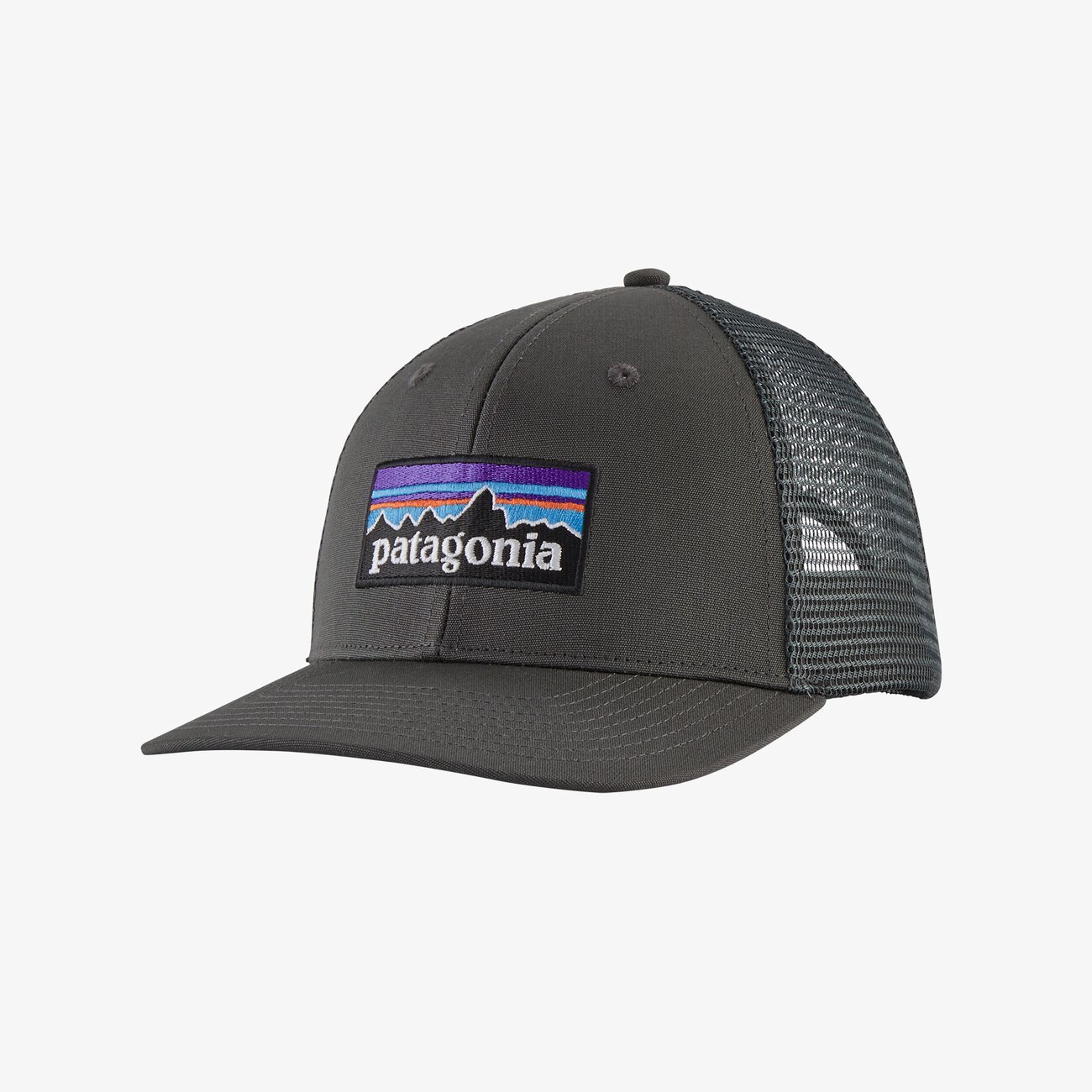 PATAGONIA Men's Hats FORGE GREY Patagonia P-6 Logo Trucker Hat || David's Clothing 38289FGE