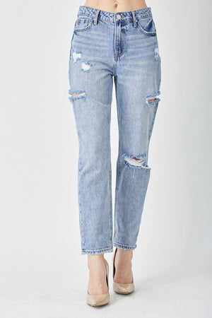 Risen Jeans Women's Jeans Risen High-Rise Barrel Leg Jeans || David's Clothing