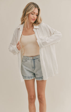 SADIE AND SAGE Women's Top So Cal Button Down Top || David's Clothing