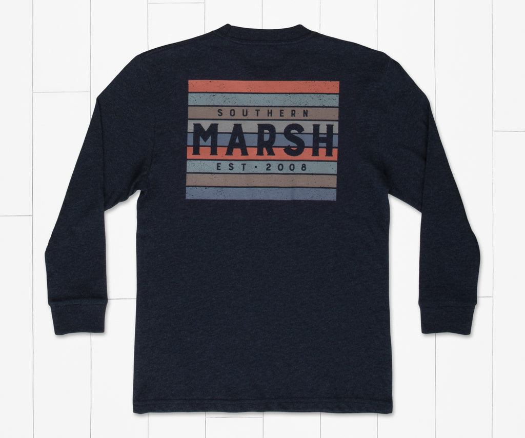 SOUTHERN MARSH COLLECTION Kid's Tees Southern Marsh Youth LS Branding - Color Bars || David's Clothing