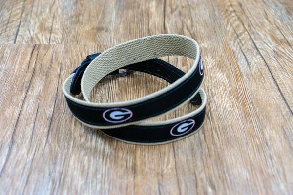 Zeppro University of Georgia Ribbon Belt - Black with tan